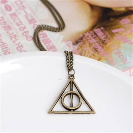 Harry Potter Necklace Collier Femme Deathly Hallows Necklace Luna Death Necklace Harry Potter Charm Jewelry Collares Boho Chic