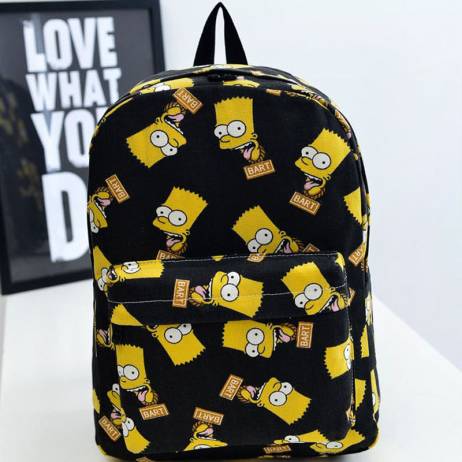 Bart Simpson Backpacks Preppy Style School Bags for Teenagers Girls Fashion Women Canvas Printing Backpacks Satchel Mochilas
