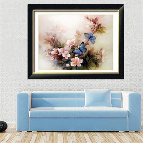 Cross-Stitch Blue Butterfly Cross Stitch 3D DIY Embroidery Needlework Set Home Decoration quality first