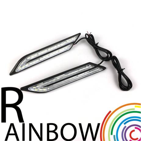 Unversal 2Pcs/Set 2X30Pcs Metal Housing LED DRL Car Styling Daytime Running Light Source HeadLamp White Fog Lamps With 3M Stick