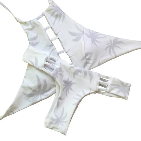 2016 Sexy High Neck Bikini Bandage Swimwear Cut Out Swimsuit Retro Halter Bikini Set Brazilian Printed Summer Beach Suit