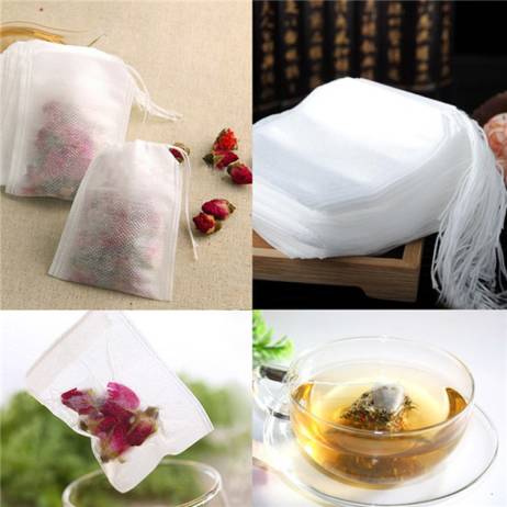 Azerin Teabags 100Pcs/Lot 5.5 x 6CM Empty Tea Bags With String Heal Seal Filter Paper for Herb Loose Tea Free Shipping Wholesale