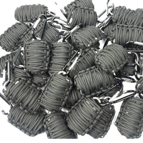 EDC GEAR Carabiner Grenade 550 Paracord Survival Kit Fishing Kit with Fire Starter and Sharp Eye Knife