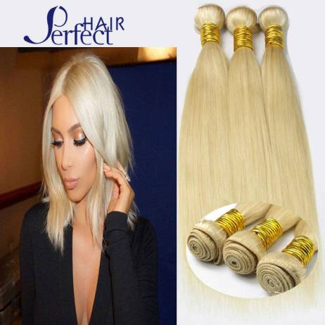 Queen love hair products brazilian virgin hair straight 3pcs lot 613 blonde virgin hair hot selling platinum blonde weave