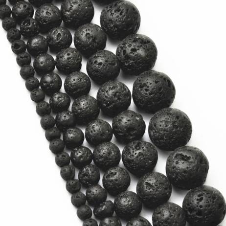 New Arrival! Natural Black Volcanic Lava Stone Round Beads Wholesale Drop Shipping 4 6 8 10 12MM