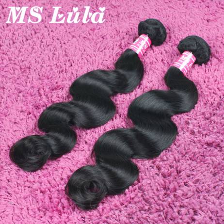 Free Shipping Ms lula hair brazilian virgin hair weave bundles 2pcs lot double weft full and thick no tangle no shedding