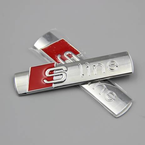 Automobiles for audi 3d metal car sticker, sline sticker on car covers, a3 a4 a5 a6 q3 q5 q7 audi accessories sline car styling
