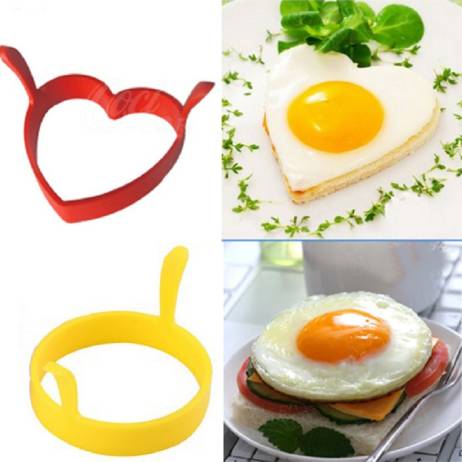 New Year Hot Creative Round Heart Kitchen Silicone Egg Frier Fried Pancake Ring Mould Tool Free Shipping