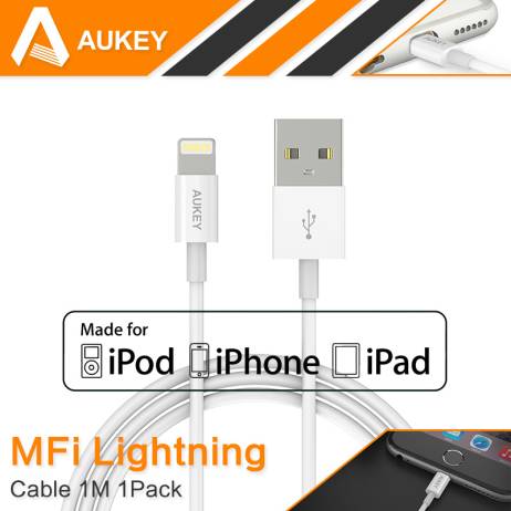 Aukey For Apple MFi Certified For iPhone 5 5C 5S 6 6s 6Plus ipad Air For Lightning 8 pin USB Data Charger Cable Line IOS 6 7 8