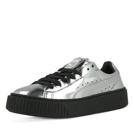 Puma Basket Platform Sneaker Zilver Maat 36