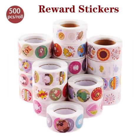 500pcs/roll cute cartoon reward sticker f...