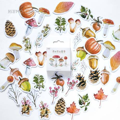 46 Pcs/pack Autumn of Forest Diary Sticke...