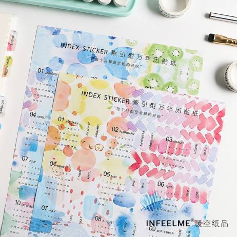 2 Pcs/Set 2021 Colorful Index Perpetual C...