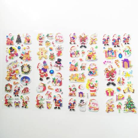 5 Sheets 3D Santa Claus Stickers DIY Scra...