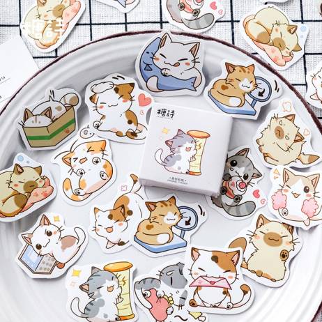 Mohamm 45 Pcs Cute Cat Scrapbooking Stick...