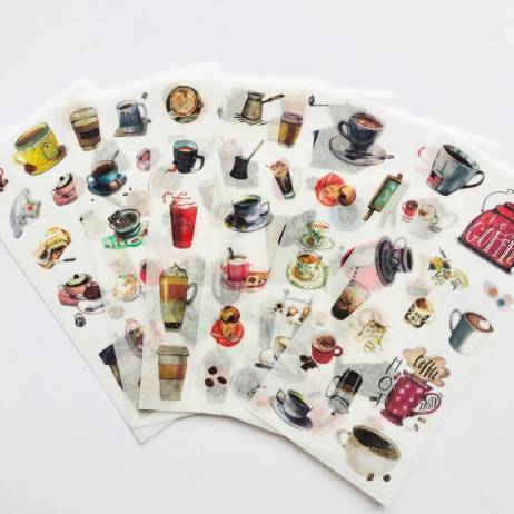6 Sheets Delicious Coffee Decorative Stic...