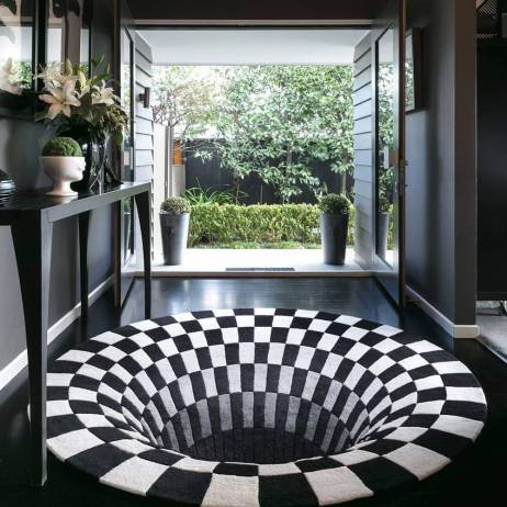 3D Vortex Illusion Rug Swirl Print Optica...