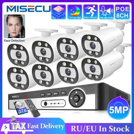 MISECU 8CH 4CH 5MP NVR POE CCTV Camera Se...