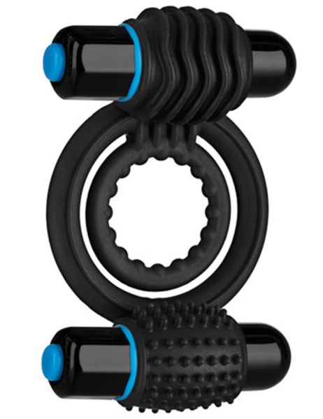 Dubbel Vibrerende Cockring - Zwart