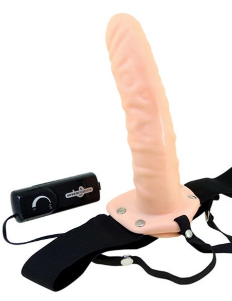 Realistische Holle Strap On Vibrator Huidkleur