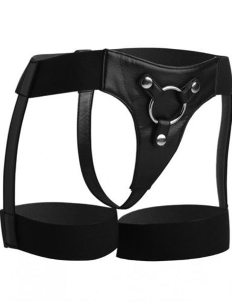 Zwart Strap On Harnas Jarretel Stijl