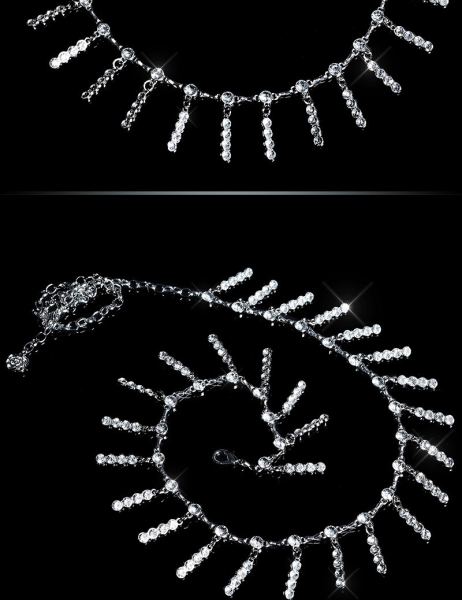 Cosmoda Collection Trendy Ketting Riem Met Strass Steentjes Zilver Ai0000xg 4 1