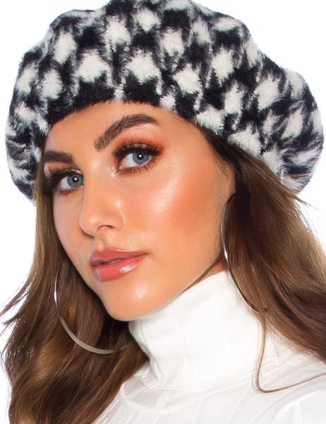 cosmoda-collection-trendy-stylish-beret-zwartwit(2195)