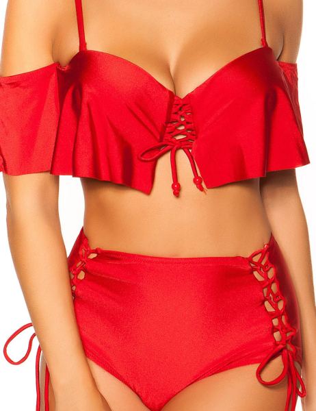 Cosmoda Collection Sexy Bikini Met Volant En Hoge Taille Broek Rood Ai0000fl6925 4