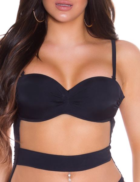 Cosmoda Collection Sexy open rug monokini met net uitsparingen zwart