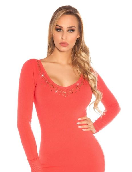-sexy-fijngebreid-mini-jurkje-met-strass-steentjes-koraal-kleurig(2795)