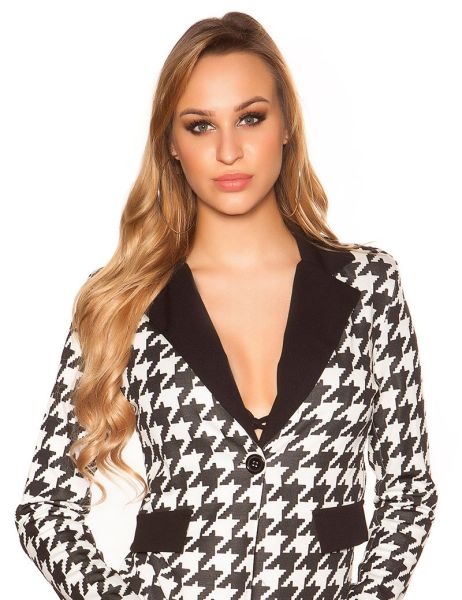 cosmoda-collection-sexy-blazer-in-pied-de-poule-patroon-zwartwit(4395)