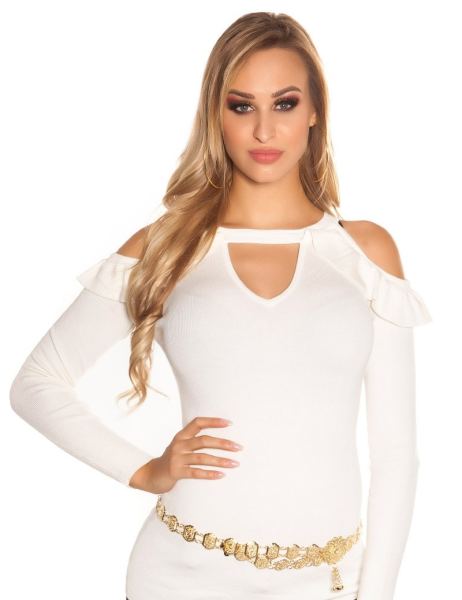 cosmoda-collection-sexy-blote-schouder-v-hals-sweater-trui-met-volant-wit-ai0000isfp9012-6(2695)