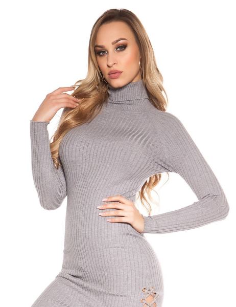 cosmoda-collection-sexy-col-geribde-gebreide-jurk-met-veter-grijs-ai0000c3087-3(3695)
