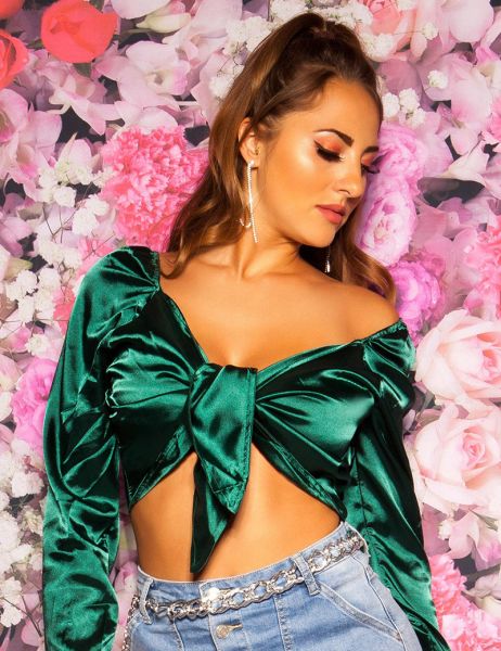 cosmoda-collection-sexy-crop-top-satijn-look-donkergroen(2995)