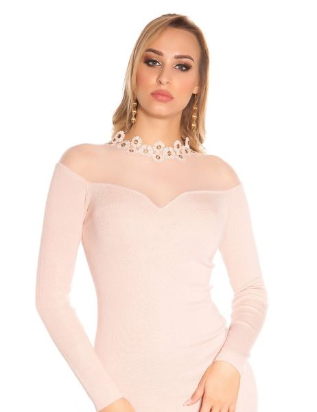 cosmoda-collection-sexy-fijn-gebreide-jurk-met-gaasstof-antiekroze-ai0000isf9008-1(1199)