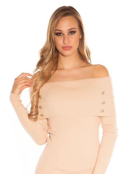 cosmoda-collection-sexy-gebreide-jurk-carmen-decoratieve-knopen-beige-ai0000k5801-1(3995)