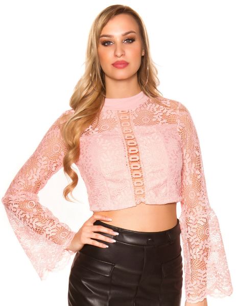 cosmoda-collection-sexy-kanten-top-met-bel-mouwen-antiekroze-ai0000t7027-1(3595)