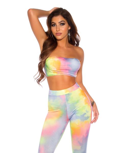 Cosmoda Collection Sexy matching-set met watercolor print geel