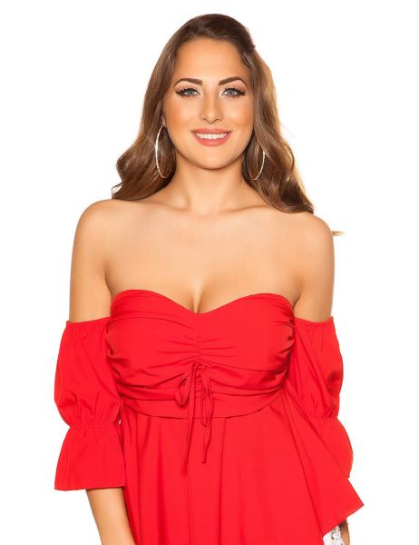 Cosmoda Collection Sexy Off Shoulder Top Met Volant Rood Ai0000s1641 4