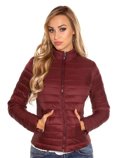 Cosmoda Collection Trendy gewatteerde transition jas met opstaande kraag bordeaux