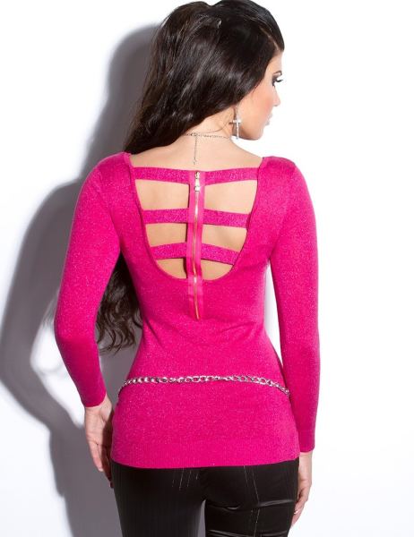 koucla-sexy-fijngebreide-lange-sweater-trui-met-ritssluiting-fuchsiaroze(3095)