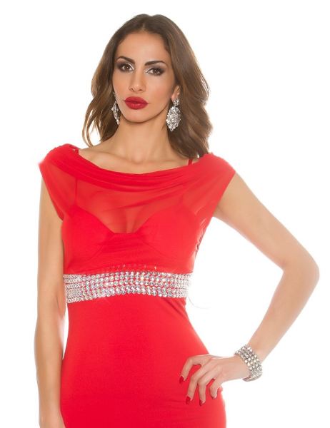 koucla-sexy-mini-jurkje-met-waterval-hals-gaasstof-en-steentjes-rood-ai0000k91361-2(1599)