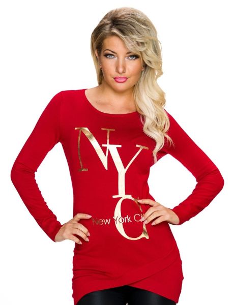m-s-fashion-mini-jurk-met-lange-mouwen-rood(2895)