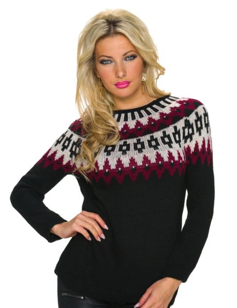 My Dea Gebreid-Pullover Mixed / Zwart
