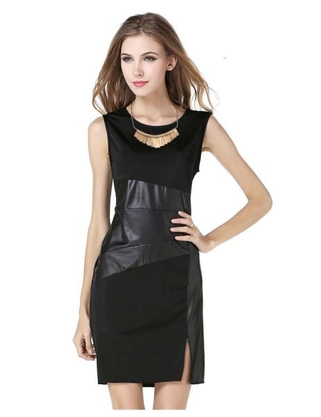 sxy-trend-jurk-met-wetlook-zwart-ei0072-1(695)