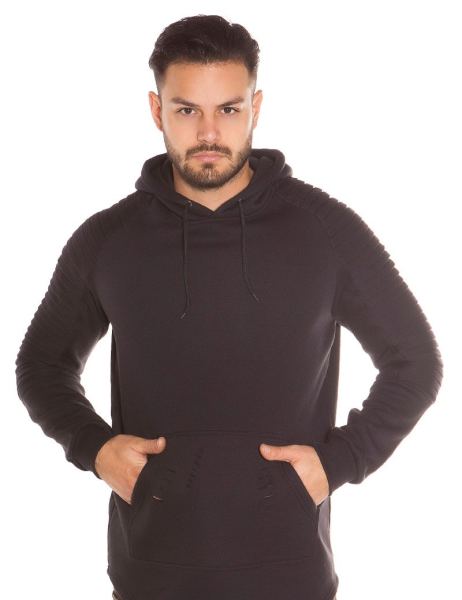 Cosmoda Collection Trendy Lange Heren Sweater Trui Met Capuchon En Zak Zwart Ai0000dl 88 59 1