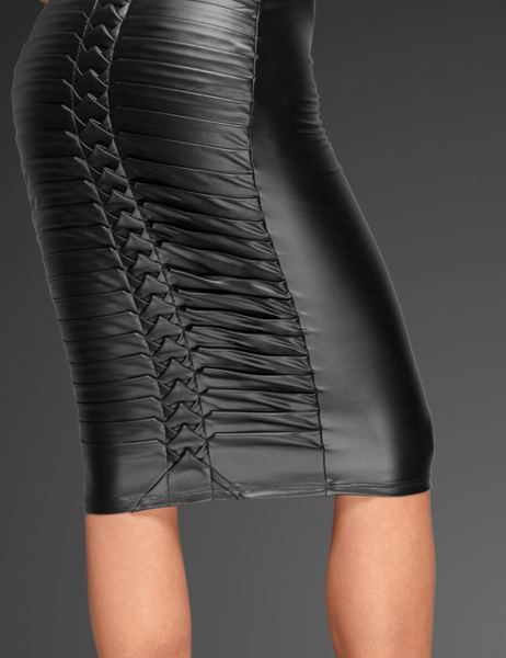 wetlook-rok-met-plooien(9900)