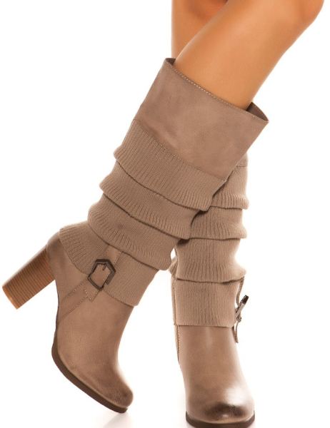 Cosmoda Collection Trendy laars met manchet look cappuccino