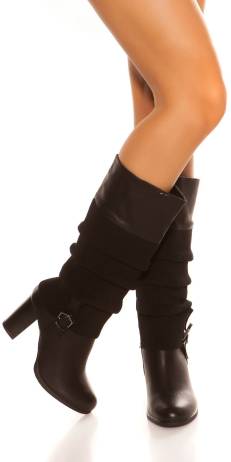 cosmoda-collection-trendy-laars-met-manchet-look-zwart-maat-41-40-39-38-37-36(4995)