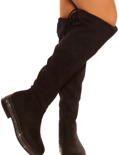 Cosmoda Collection Trendy Suede Look Laarzen Met Strass Steentjes Zwart Ai0000s7280 1